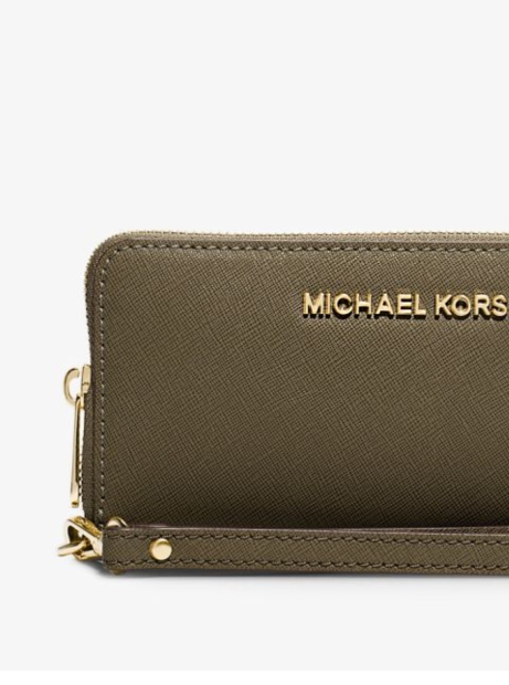 Женский кожаный клатч-кошелек Michael Kors с ручкой 1159790368 (Зеленый, One size)