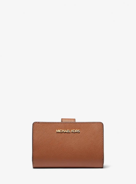 Шкіряний жіночий гаманець Michael Kors з логотипом 1159794361 (Коричневий, One size)