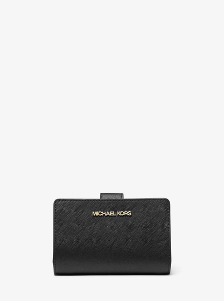 Шкіряний жіночий гаманець Michael Kors з логотипом 1159795548 (Чорний, One size)