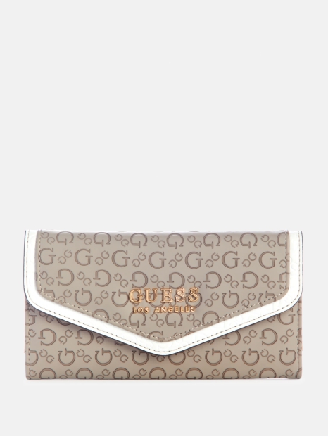 Стильный женский кошелек Guess на кнопке 1159796140 (Серый, One size)