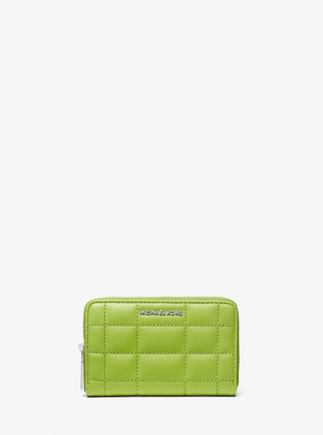 Шкіряний жіночий гаманець Michael Kors з логотипом 1159807933 (Зелений, One size)