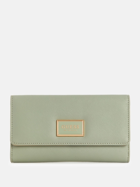 Стильний жіночий гаманець Guess на кнопці 1159809958 (Зелений, One size)
