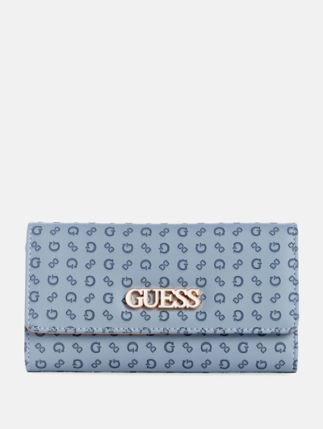 Стильний жіночий гаманець Guess на кнопці 1159815363  (Білий/синій One size)