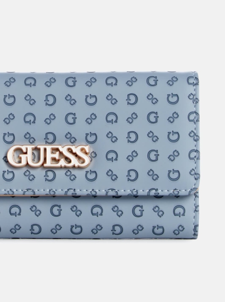 Стильний жіночий гаманець Guess на кнопці 1159815363  (Білий/синій One size)