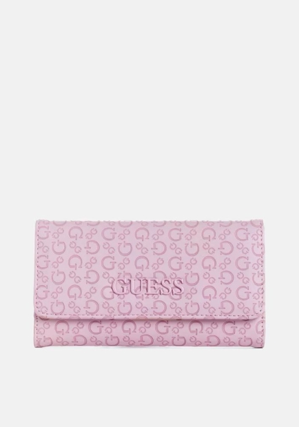 Стильный женский кошелек Guess на кнопке 1159817214 (Сиреневый One size)