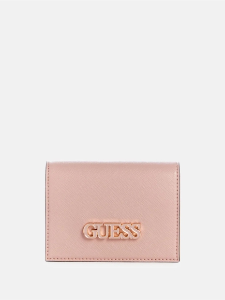 Стильний жіночий гаманець Guess на кнопці з логотипом 1159821998 (Рожевий One size)