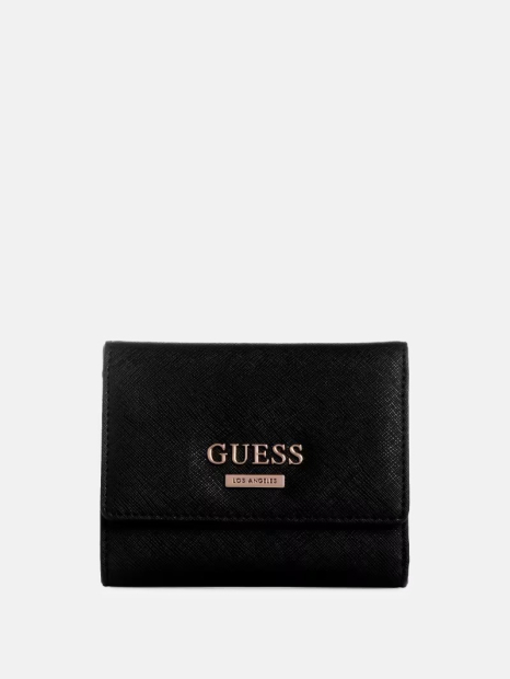Стильный женский кошелек Guess на кнопке с логотипом 1159832702 (Черный One size)