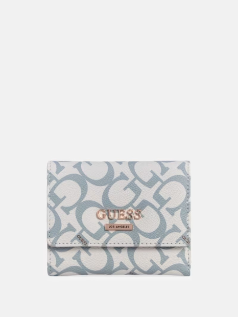Стильний жіночий гаманець Guess на кнопці з логотипом 1159834092 (Сірий One size)
