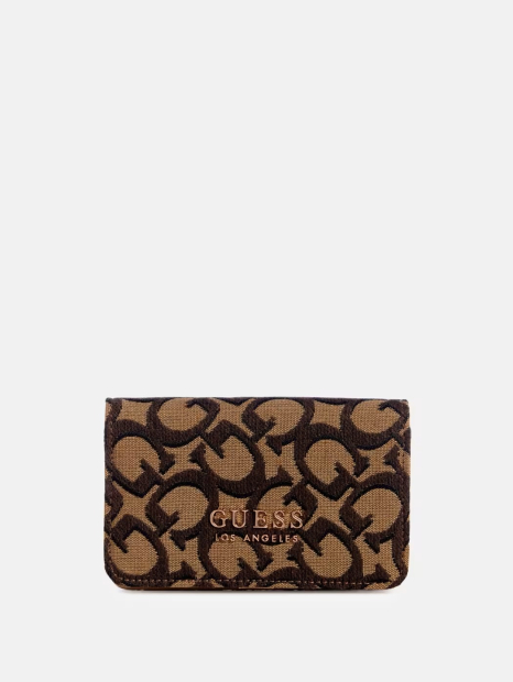 Стильний жіночий гаманець Guess на кнопці 1159834606 (Коричневий One size)