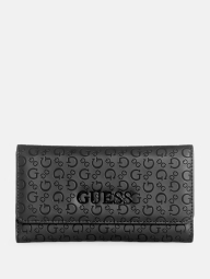 Стильный женский кошелек Guess на кнопке 1159783140 (Черный, One size)