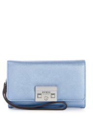 Стильный женский кошелек-клатч Guess на кнопке 1159783624 (Голубой, One size)
