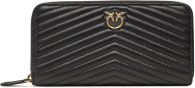 Стильный кожаный женский кошелек Pinko на молнии 1159790617 (Черный, One size)