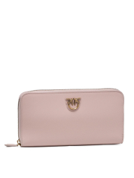 Стильный кожаный женский кошелек Pinko на молнии 1159790619 (Розовый, One size)