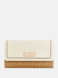 Стильный женский кошелек Guess на кнопке 1159791893 (Бежевый, One size)