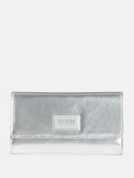 Стильный женский кошелек Guess на кнопке 1159794846 (Серебристый, One size)