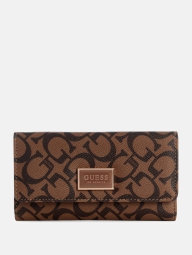 Стильний жіночий гаманець Guess на кнопці 1159794847 (Коричневий, One size)