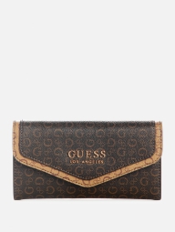 Стильный женский кошелек Guess на кнопке 1159796141 (Коричневый, One size)