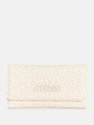 Стильный женский кошелек Guess на кнопке 1159797245 (Молочный, One size)