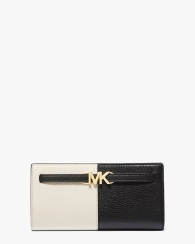 Женский кошелек из шагреневой кожи Michael Kors с логотипом 1159801413 (Бежевый/Черный, One size)