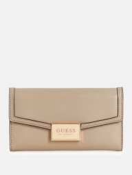 Стильный женский кошелек Guess на кнопке 1159810696 (Бежевый, One size)