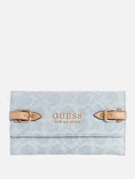 Стильный женский кошелек Guess на кнопке 1159812219 (Синий, One size)