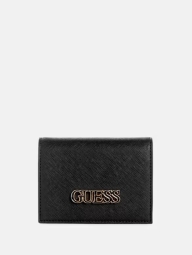 Стильный женский кошелек Guess на кнопке с логотипом 1159820392 (Черный One size)