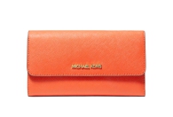 Стильный кошелек кожаный Michael Kors с логотипом в подарочной коробке 1159828099 (Оранжевый  One size)