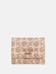 Стильный женский кошелек Guess на кнопке с логотипом 1159832700 (Бежевый One size)