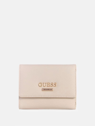 Стильный женский кошелек Guess на кнопке с логотипом 1159832709 (Молочный One size)