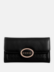 Стильный женский кошелек Guess на кнопке 1159832725 (Черный One size)