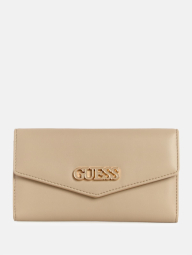 Стильный женский кошелек Guess на кнопке 1159836576 (Бежевый One size)