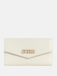 Стильный женский кошелек Guess на кнопке 1159836580 (Молочный One size)