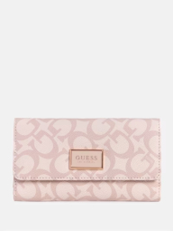 Стильный женский кошелек Guess на кнопке 1159836615 (Бежевый One size)