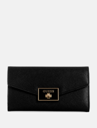 Стильный женский кошелек Guess на кнопке 1159836626 (Черный One size)