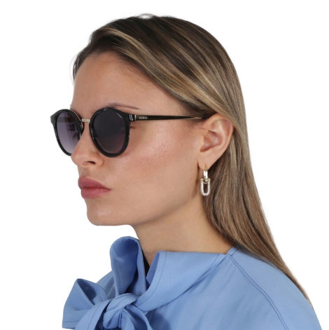 Сонцезахисні брендові окуляри Guess круглі 1159810286 (Чорний, One size)