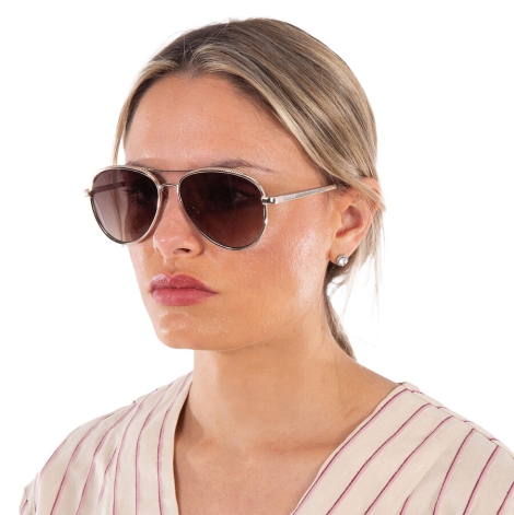 Солнцезащитные брендовые очки Pilot Guess с градиентом 1159810319 (Коричневый, One size)