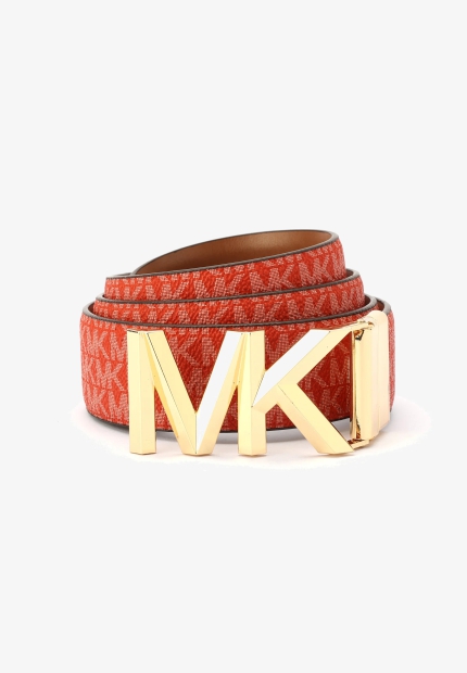 Женский двусторонний кожаный ремень Michael Kors с логотипом 1159816298 (Красный M)