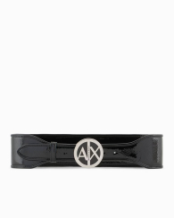 Женский широкий ремень Armani Exchange из лакированной кожи 1159833534 (Черный 32)