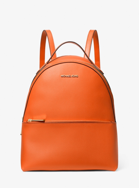 Стильный женский рюкзак Michael Kors из сафьяновой кожи 1159792951 (Оранжевый, One size)