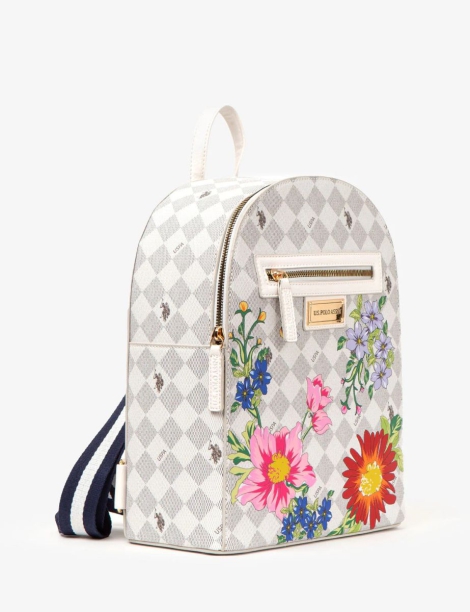 Женский рюкзак U.S. Polo Assn с принтом 1159793405 (Белый, One Size)