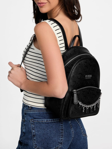 Женский рюкзак GUESS из экокожи 1159836380 (Черный One Size)
