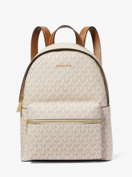 Стильный женский кожаный рюкзак Michael Kors с сумкой для планшета 1159787290 (Белый/Коричневый, One size)