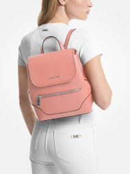 Стильный женский кожаный рюкзак Michael Kors на кнопке 1159787300 (Розовый, One size)