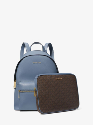Стильный женский кожаный рюкзак Michael Kors с сумкой для планшета 1159787338 (Синий/Коричневый, One size)