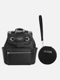 Стильный женский набор GUESS рюкзак и кошелёк 1159836225 (Черный One Size)