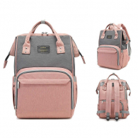 Сумка рюкзак для мам Naibei с непромокаемым дном органайзер art585568 (Розовый/Серый, средний)