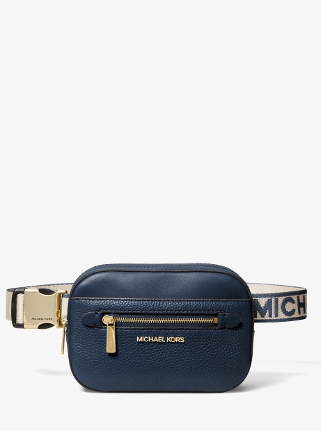 Сумка жіноча Michael Kors бананка на блискавці 1159794275 (Білий/синій, One size)