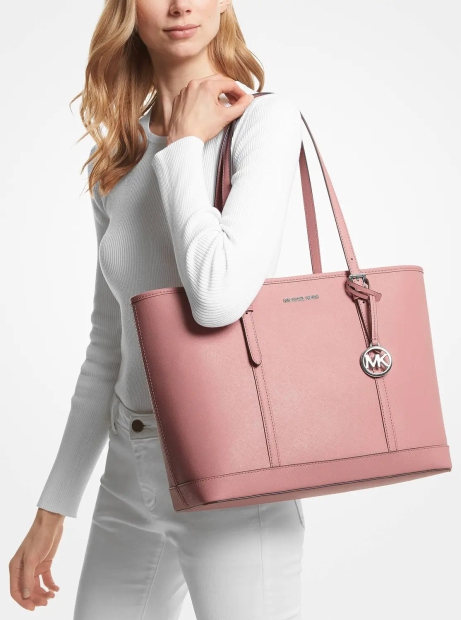 Жіноча шкіряна сумка Michael Kors на блискавці 1159795706 (Рожевий, One size)