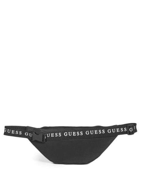 Жіноча поясна сумка Guess бананка з логотипом 1159796054 (Чорний, One size)