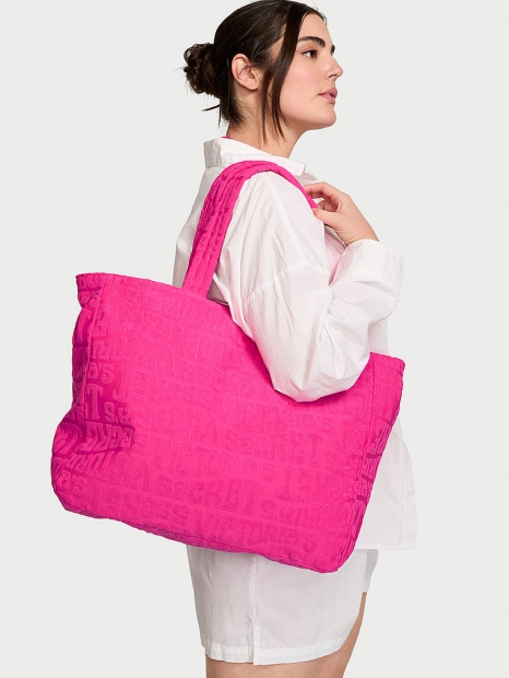 М'яка жіноча сумка-шоппер Victoria's Secret на блискавці 1159804301 (Рожевий, One size)